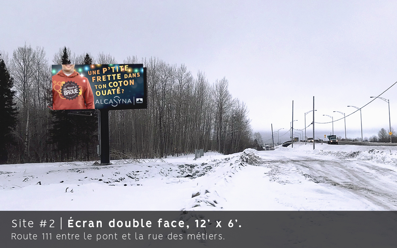 Ecran double face, Route 111, Amos